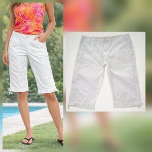 Levi's Bright White Cotton Convertible Length Bermuda Shorts Sz M New